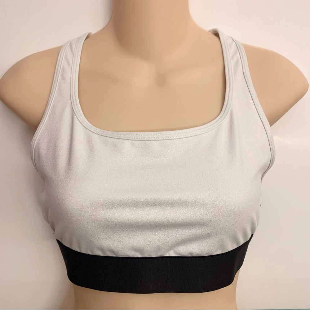 The Player by Victoria’s Secret Racer Back Sports Bra White Sparkle Size M